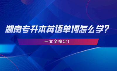 2024年湖南專升本英語(yǔ)單詞怎么學(xué)？一文全搞定.png