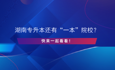 湖南專(zhuān)升本還有“一本”院校？快來(lái)一起看看！.png