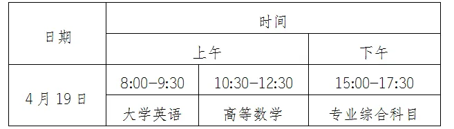 懷化學(xué)院2025年專升本考試時間