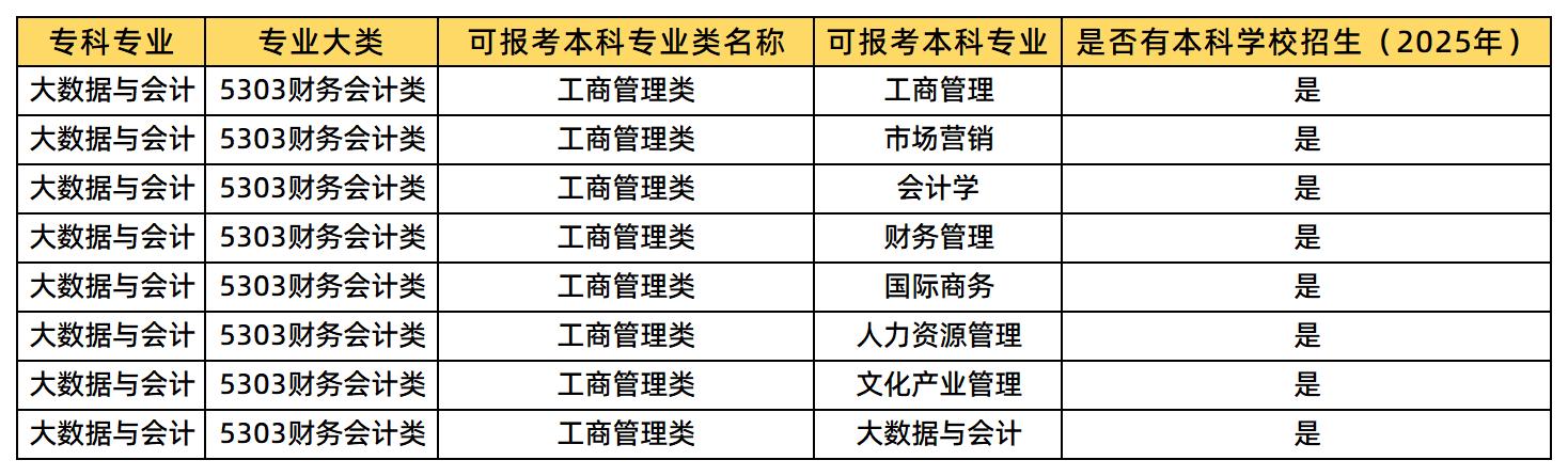 大數(shù)據(jù)與會(huì)計(jì)可報(bào)考的專業(yè)