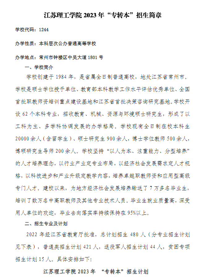 2023年江蘇理工學(xué)院專轉(zhuǎn)本招生簡(jiǎn)章發(fā)布(圖1)