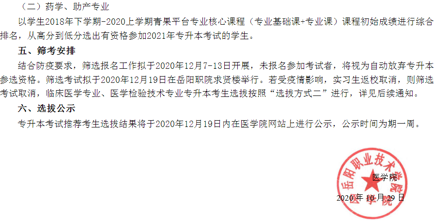 2021年湖南專升本岳陽職業(yè)技術(shù)學院考試政策