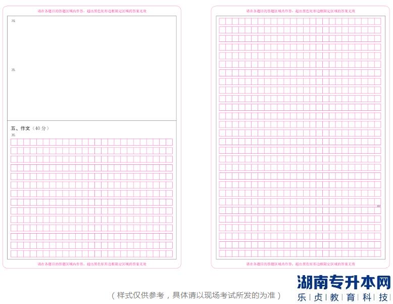 江蘇2023年專轉(zhuǎn)本考試答題卡樣式及填涂注意事項(xiàng)(圖3)